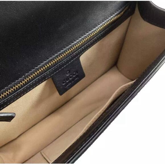 ❌sold❌ Auth GUCCI Sylvie Black Gold Multi Velour Hardware - Shoulder Bag - Picture 11 of 16